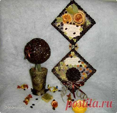 Кофейный топиарий и кофейное панно в эко-стиле. | Страна Мастеров