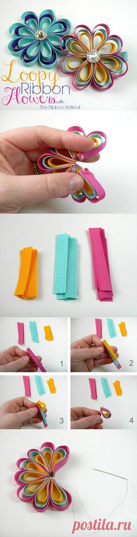 Заколка из лент