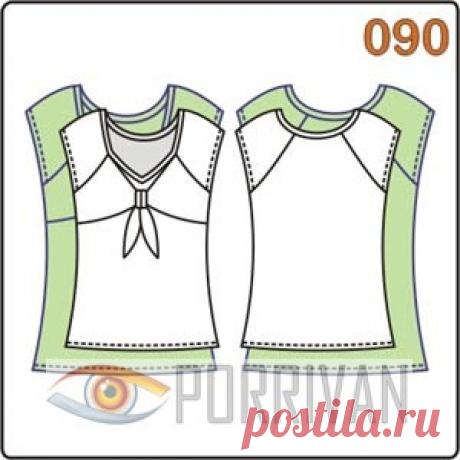 Выкройка приталенной блузки - Porrivan Выкройка приталенной блузки с вставкой на переде построена для кройки из эластичных материалов, трикотажа или ткани с добавлением эластана.