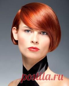 Стрижка Каре на короткие волосы с окрашиванием в медный цвет | Стрижки и Прически