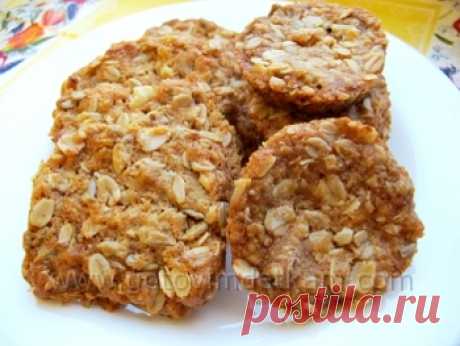 Овсяное печенье с мёдом, семечками и орехами - Детские рецепты