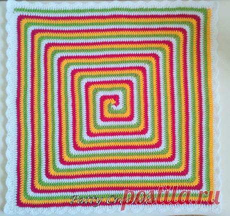 «Спиральный» квадратный мотив - схема вязания крючком. Вяжем Узоры на Verena.ru