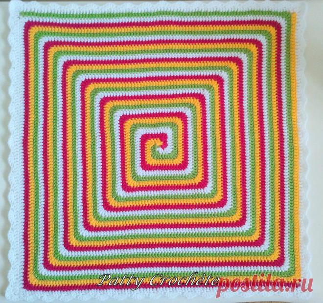 «Спиральный» квадратный мотив - схема вязания крючком. Вяжем Узоры на Verena.ru