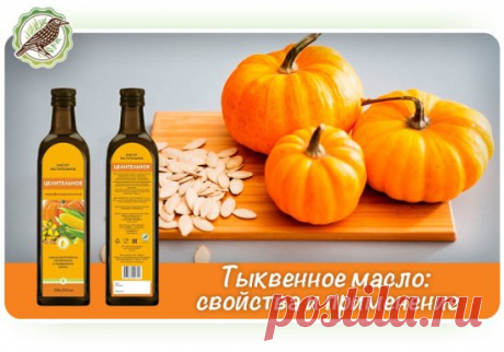 Тыквенное масло: свойства и применение
Масло тыквы – один из самых полезных для организма продуктов. Его получают из тыквенных семечек путем первого холодного отжима. Оно имеет темно-рыжий или темно-зеленый, почти черный, цвет, специфический аромат и приятный вкус. 
В состав тыквенного масла входят почти все витамины и минералы, фосфолипиды, каротониды, токоферолы, флавоноиды, комплекс полиненасыщенных жирных кислот (витамин F, Омега-3 и Омега-6 жирные кислоты).
Полезные свойства тыквенного м