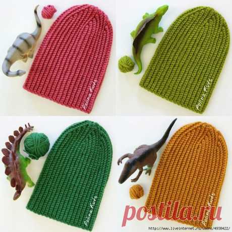 Шапка бини крючком узором &quot;Резинка&quot;. Ribbed beanie hat.