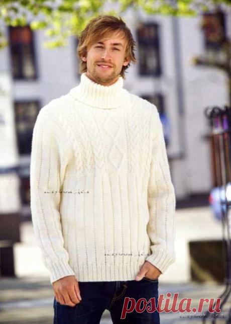 Белый свитер Размеры: (XXS)XS(SM(L)XL(XXL)Размеры готового изделия: обхват груди -(84)91(98)105(112)118(125) см, общая длина -(66)68(70)72174)76(78) см, внутренняя длина рукава - (50)51(51)52(52)53(53) см.Вам потребуется: пряжа Sandnes Peer Gunt (100% шерсть, 91 м/50 г) - (800)850(900)950(1000)1050(1100) г