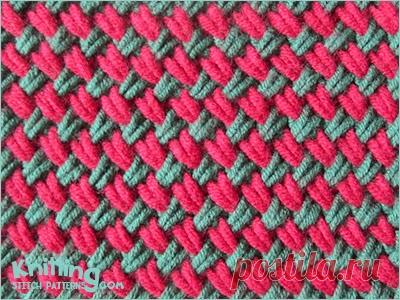 Двухцветный сплетенные косички сшить | Вязание строчек