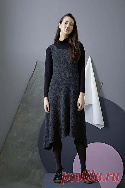 Платье-туника спицами 255-27 Lang Yarns Lusso
