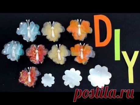 DIY/МК/ Как сделать пушистая бабочка по шаблону. Butterfly pattern