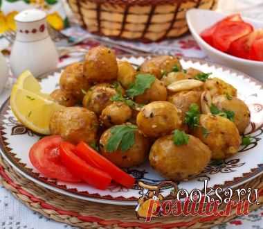Мелкий картофель запечённый с лимоном и кунжутом фото рецепт приготовления
