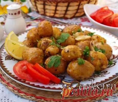 Мелкий картофель запечённый с лимоном и кунжутом фото рецепт приготовления