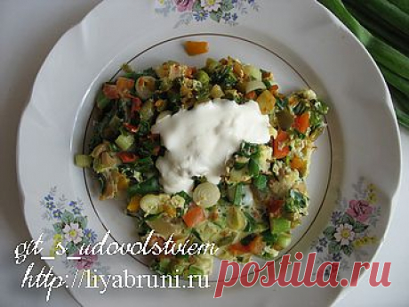 Запеканка с зеленым луком. Легко и сытно!