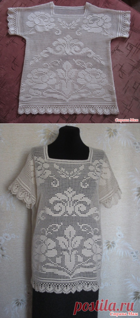 . Туника "Чайные розы" - Вязание - Страна Мам
