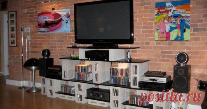 Наложим кирпичей - 20 идей мебели из шлакоблоков &raquo; BigPicture.ru