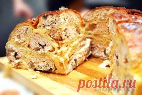 Курица фаршированная блинами ♥ Курица По-Царски рецепт
