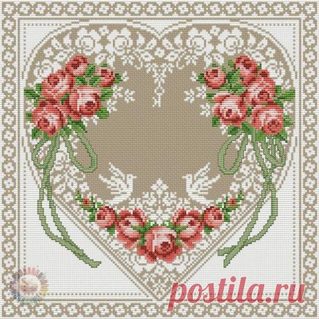Красивая вышитая свадебная метрика.