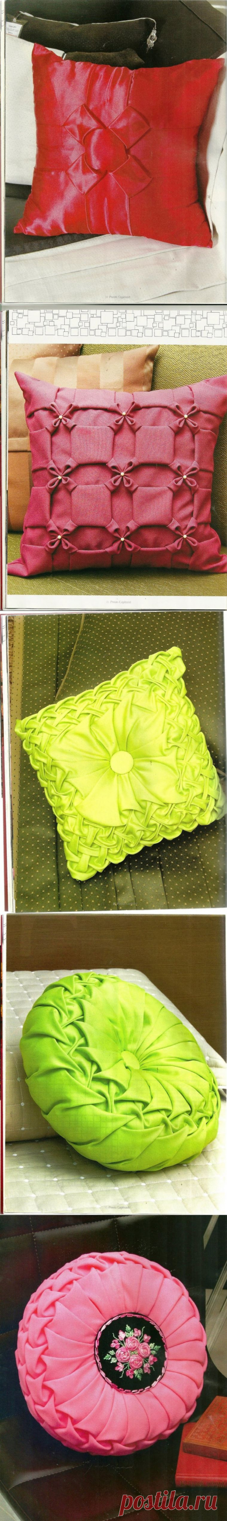Подушки с буфами и схемы. Pillows poufs DIY tutorial ~ HandMadiya.com