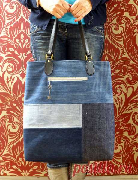 Denim applique bag…,by ,Just Jude Designs