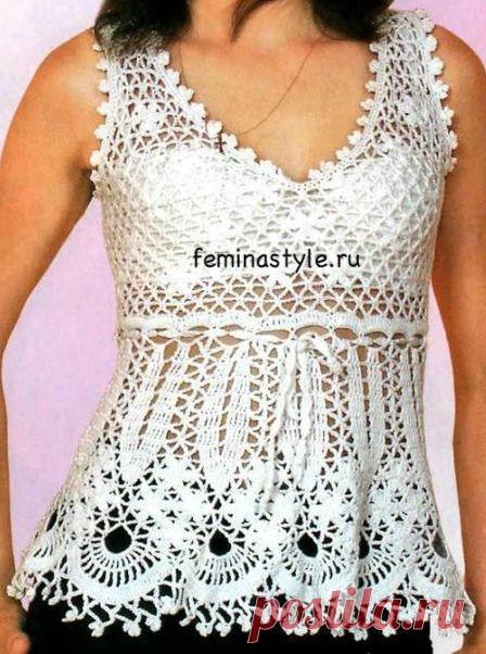 Вязание крючком расклешенного топа / Рукоделие / Домоводство / Женские секреты / Женский стиль