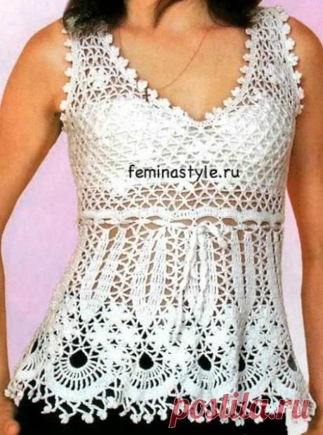 Вязание крючком расклешенного топа / Рукоделие / Домоводство / Женские секреты / Женский стиль
