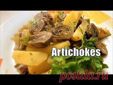Artichokes with Potatoes in a Pan Italian Food #italianfood - YouTube