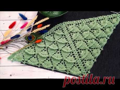 🦚Шаль "Крылья птицы"🦚Crochet shawl🦚