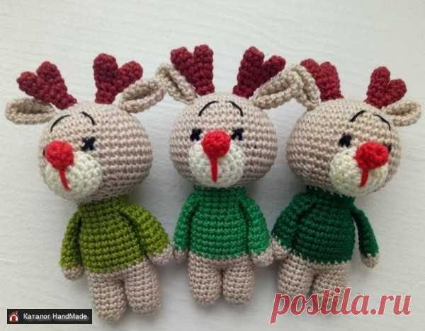 Новогодние игрушки амигуруми Оленята купить в Беларуси HandMade, цены в интернет магазинах