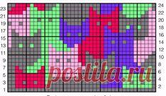 жаккардовый орнамент вязать по схеме спицами, узор