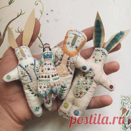 embroidered dolls
