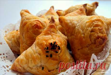 Самса из слоеного теста с курицей - Повар.ру