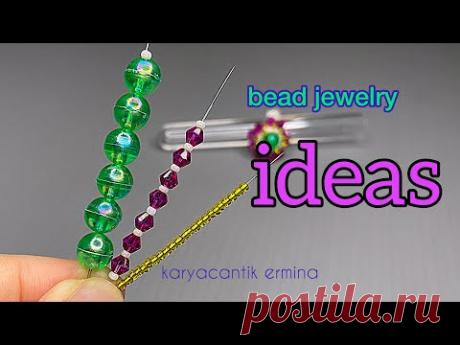 как сделать кольца из бисера // украшения из бисера своими руками