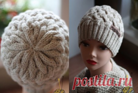 Кардиган с узором из сот и шапочка Плетёнка