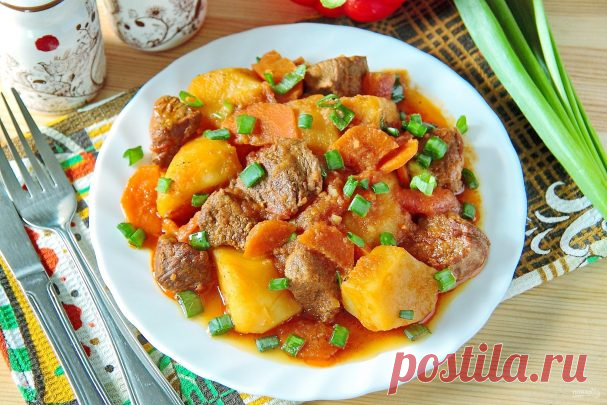 Жаркое из говядины с зеленым луком - пошаговый рецепт с фото на Повар.ру