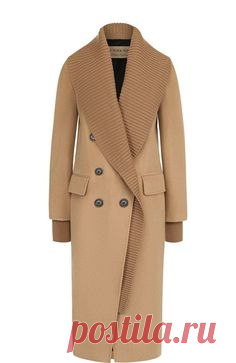 Двубортное кашемировое пальто с карманами Burberry, бежевого цвета, арт. 4057542 в ЦУМ | Фото №1