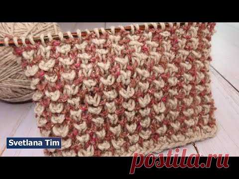 Узоры Спицами Вязание. Простой Двухцветный узор. Beautiful knitting design № 630