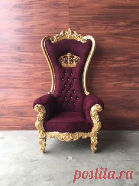 CP Takhta Ratu | Gold leaf frame with maroon suede | throne queen king event party wedding chair