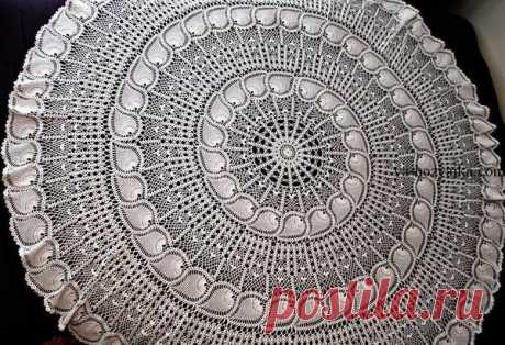 Круглая скатерть крючком схемы. Скатерть для стола красивым узором Круглая скатерть крючком схемы. Скатерть для стола красивым узором
