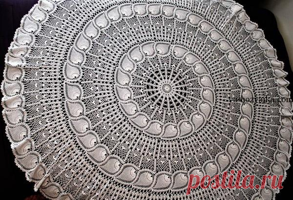 Круглая скатерть крючком схемы. Скатерть для стола красивым узором Круглая скатерть крючком схемы. Скатерть для стола красивым узором