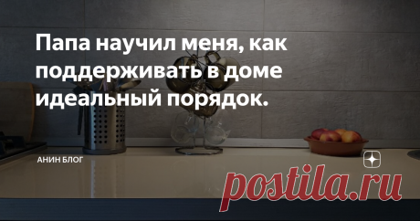 Папа научил меня, как поддерживать в доме идеальный порядок. Я репетитор, каждый день ко мне приходят ученики. Хочешь, не хочешь,  содержать дом в порядке - "производственная необходимость", дети должны заниматься в чистом и аккуратном помещении. Наверное, если целый день проводишь на работе, можно закрыть глаза на небольшой бардак в своем гнездышке. Я же 24/7 провожу в квартире, и оттого, в каком она состоянии, зависит и мое состояние тоже.  Для меня порядок - это когда у...