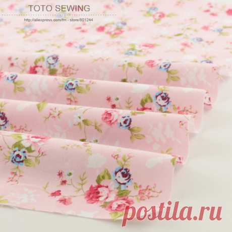 Новый розовый печатных цветочные узоры 50 см x 160 см/шт хлопок ткань лоскутное домашний текстиль завод прямые ткань бесплатная доставка купить в магазине booksew fabrics Store на AliExpress
