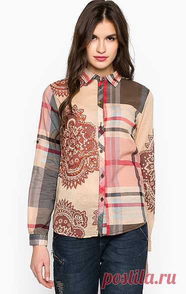 Длинный рукав Desigual 67C22F0/3131 приталенный крой, рубашка застегивается на пуговицы, длина рукавов регулируется хлястиками на пуговицы, купить в интернет-магазине. Цена: 6 890 р.
