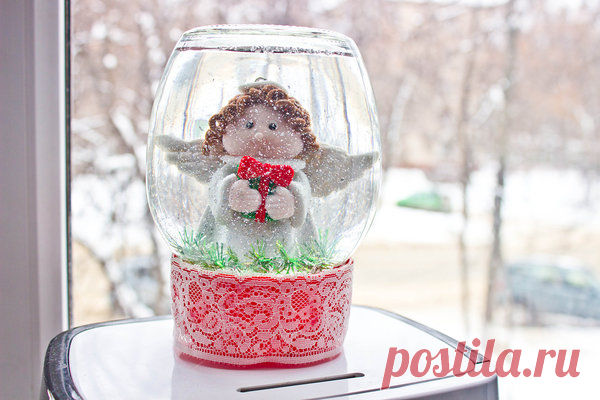 Стеклянный шар со снегом, который делается из обычной банки | Заметки молодого отца | Яндекс Дзен