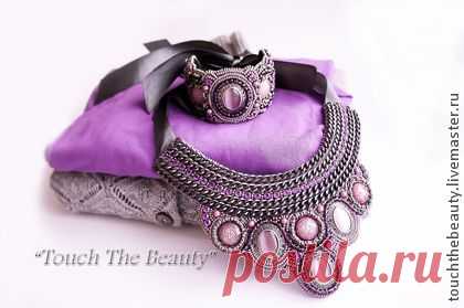 Колье " Violet dreams", HM studio "Touch The Beauty" - сиреневый,серый