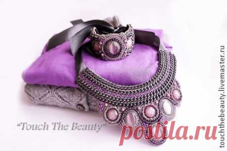 Колье " Violet dreams", HM studio "Touch The Beauty" - сиреневый,серый