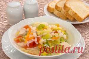 Суп с савойской капустой и рисом