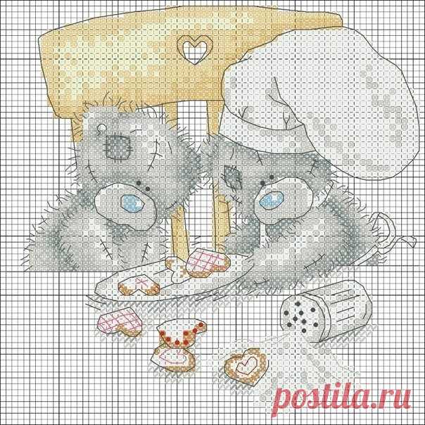 Схемы для вышивки: Мишки Тедди