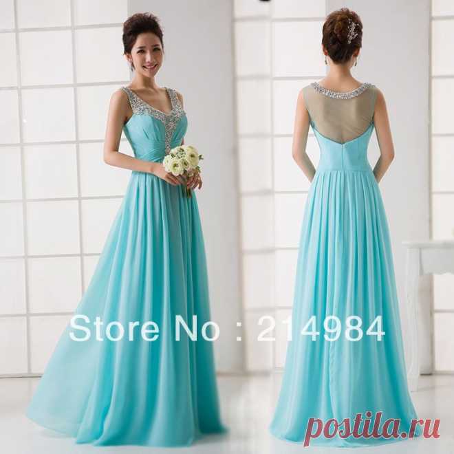 dresses prom dress Picture - More Detailed Picture about Free Shipping In Stock Elegant Turquoise V neck See Through Back Sequined Chiffon Long Formal Evening Dress 2014 Picture in from Maria's Bridal Wedding Dress Co.,Ltd. Aliexpress.com | Alibaba Group