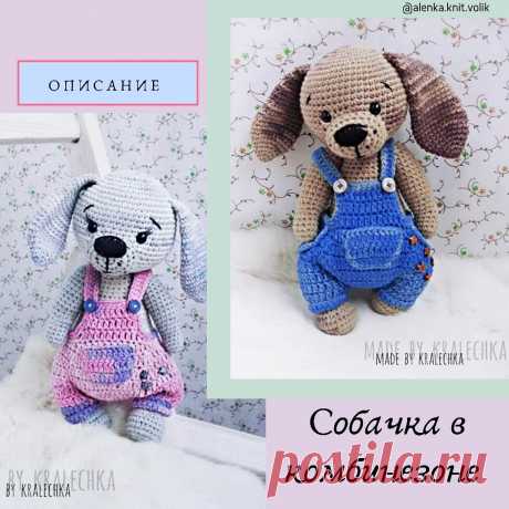 PDF Собачка в комбинезоне крючком. FREE crochet pattern; Аmigurumi doll patterns. Амигуруми схемы и описания на русском. Вязаные игрушки и поделки своими руками  #amimore - Собака, пёс, собачка, щенок, пёсик, dog, puppy, cachorro, perro, cachorrinho, chien, hund, welpe, pies, koira, koer, psa. Amigurumi doll pattern free; amigurumi patterns; amigurumi crochet; amigurumi crochet patterns; amigurumi patterns free; amigurumi today.