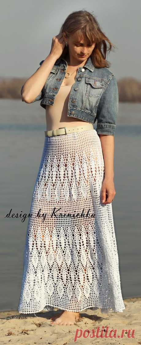PATTERN boho crochet maxi skirt in English and Russian for | Etsy