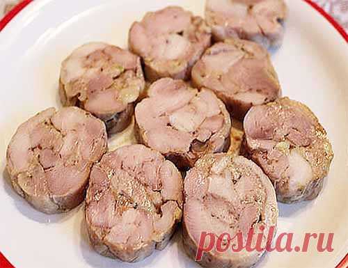 Быстрая домашняя колбаса из курицы